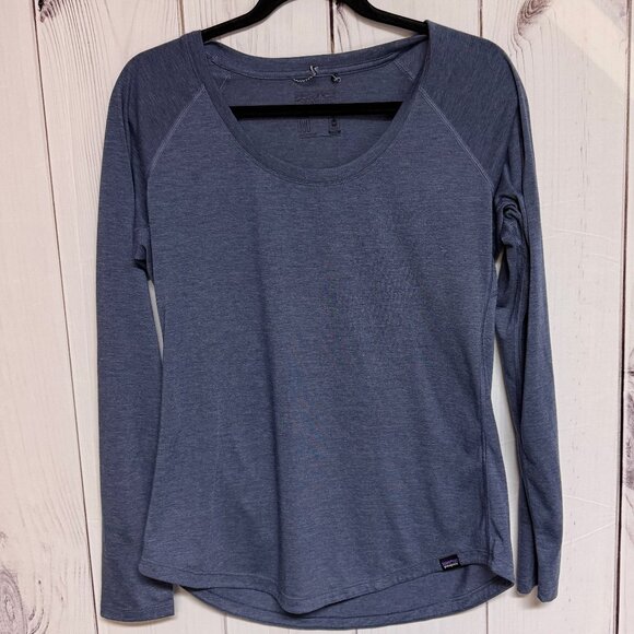 Patagonia Women’s Capilene Cool Trail Long Sleeve Shirt Blue Sz M EUC - Picture 1 of 7